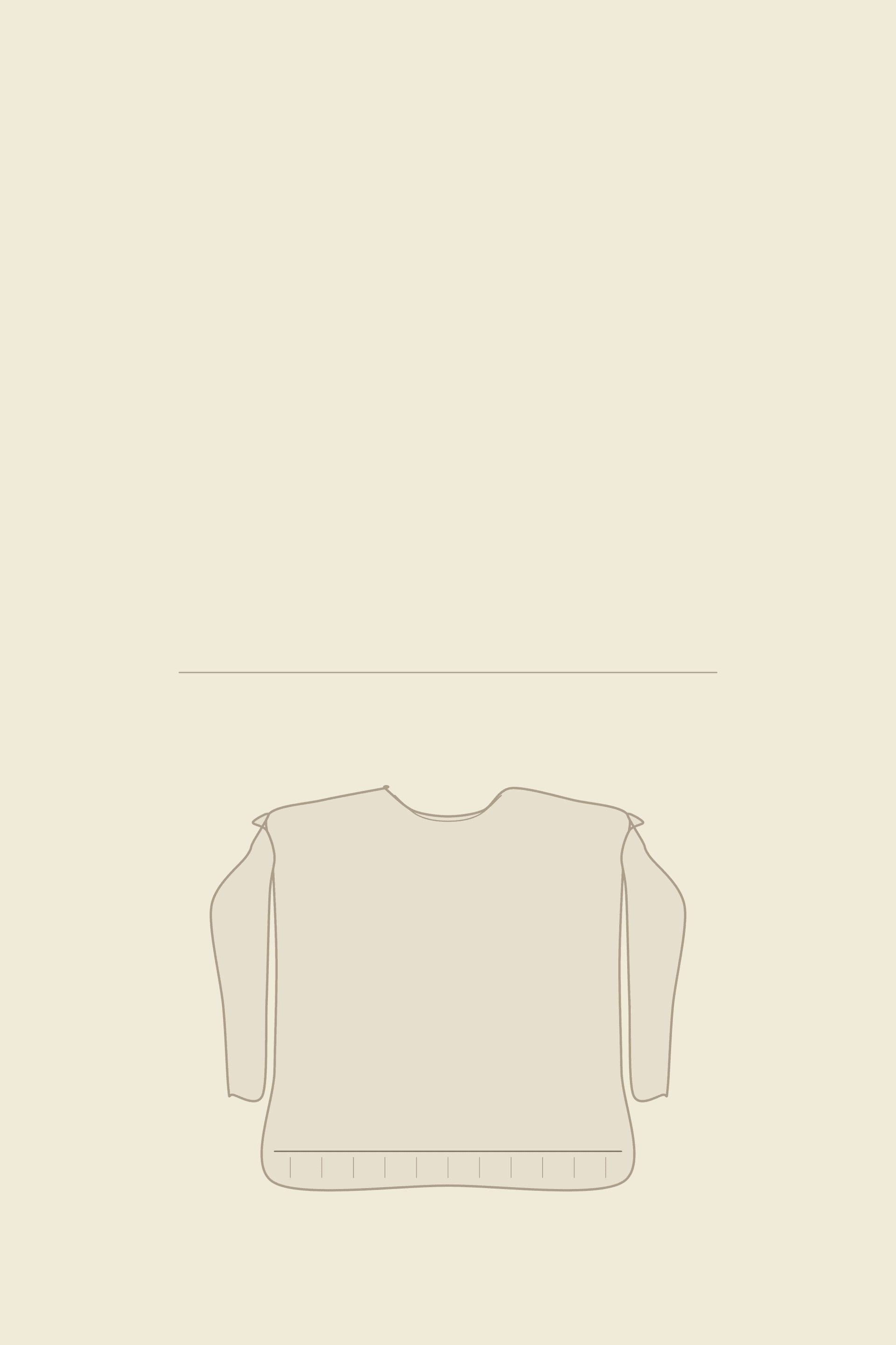 Soft cream illustrated plate with a faint knit outline and a fine rule, used as a Pinterest quote background.