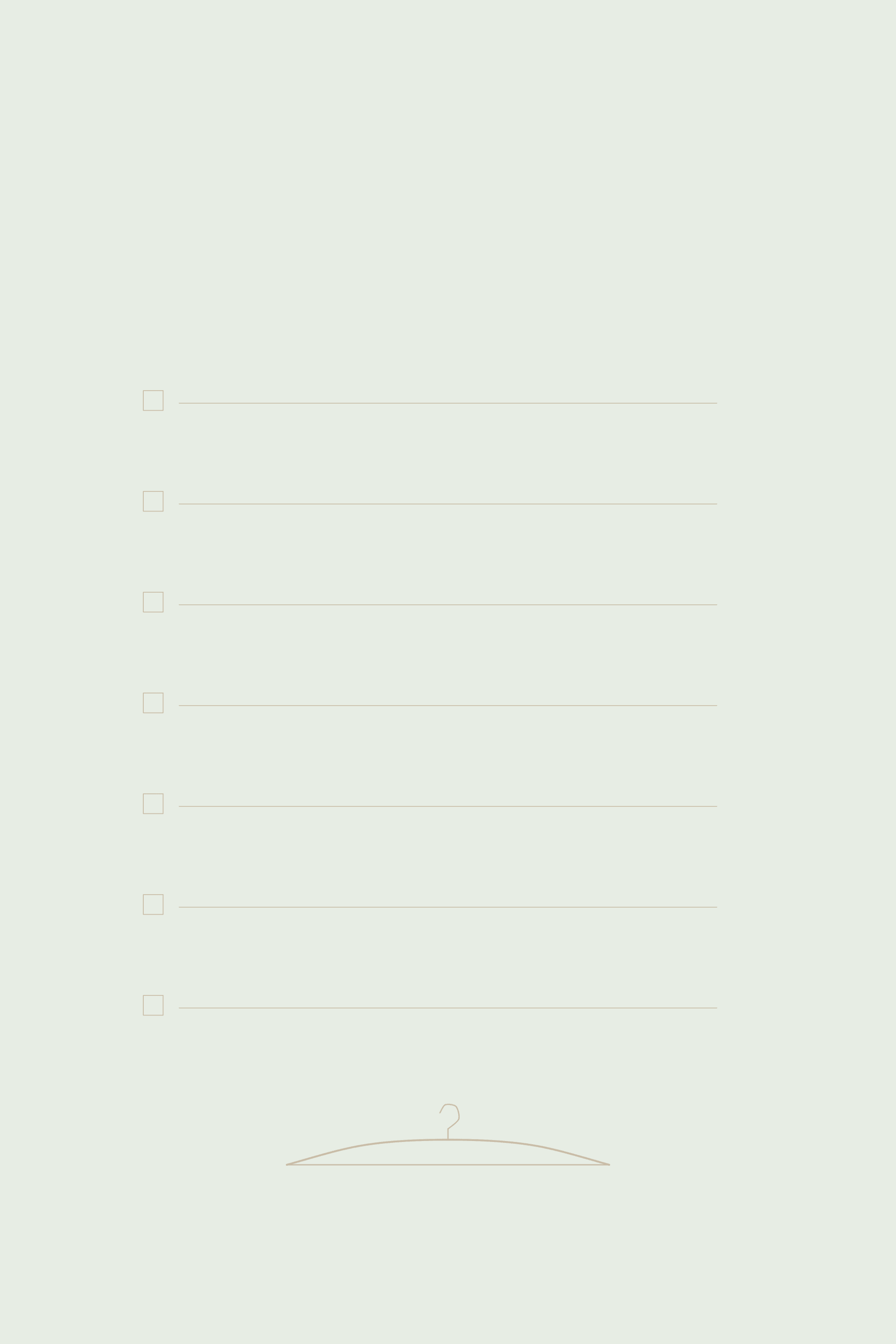 Soft sage illustrated plate with faint ruled rows and small empty boxes, used as a Pinterest checklist background.